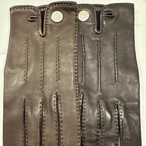 HERMES BROWN LAMBSKIN DRIVING GLOVES - Picture 5 of 6